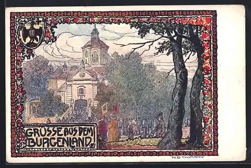 Künstler-AK Eisenstadt, Kalvarienbergkirche