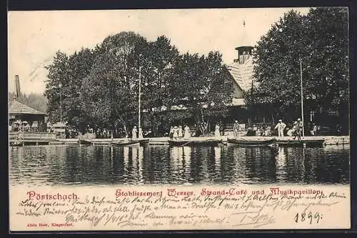 AK Pörtschach, Strand Café Werzer und Musikpavillon
