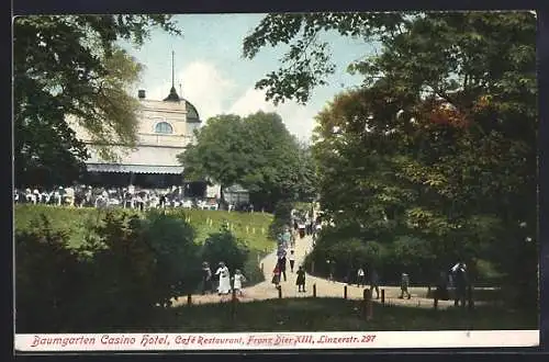 AK Wien, Baumgarten, Casino Hotel, Café Restaurant Franz Dier, Linzerstrasse 297