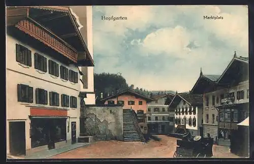 AK Hopfgarten, Blick auf den Marktplatz