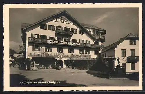 AK St. Gilgen am Arbersee, Gasthaus Zur Post am Postplatz
