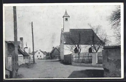 AK Wartmannstetten, Ortsansicht mit Kirche