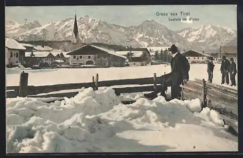 AK Seefeld /Tirol, Ortspartie im Winter