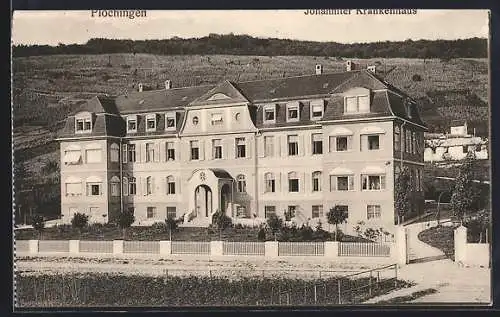 AK Plochingen, Johanniter Krankenhaus mit Einfahrt und Strasse