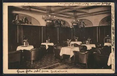 AK Pforzheim, Gaststätte Trocadero, Innenansicht