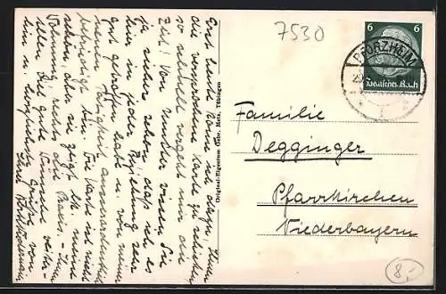 AK Pforzheim, Westliche Karl-Friedrich-Strasse mit Abzweig Leopoldstrasse, Panorama