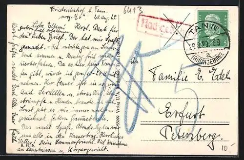 AK Tann / Rhön, Stadttor mit angrenzenden Gebäuden