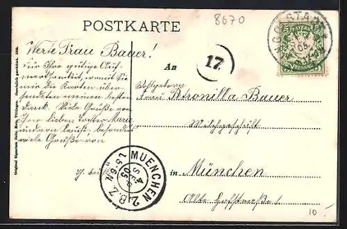 AK Ingolstadt, Schutterstrasse mit Kloster aus der Vogelschau