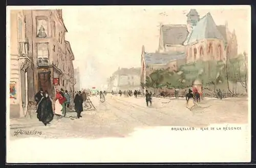 Künstler-AK Henri Cassiers: Bruxelles, Rue De La Regence