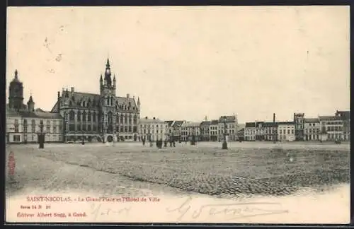 AK Saint-Nicolas, La Grand`Place et l`Hotel de Ville