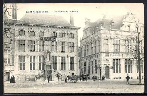 AK Saint-Nicolas-Waas, Le Musée et la Poste