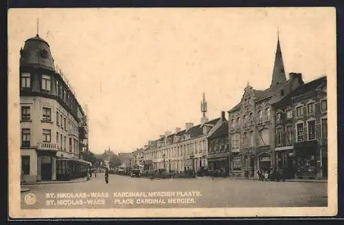 AK Saint-Nicolas-Waes, Place Cardinal Mercier