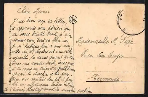 AK Saint-Nicolas-Waes, Place Cardinal Mercier