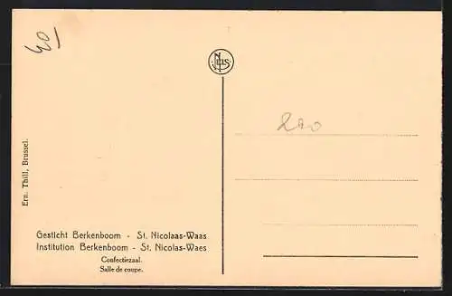 AK St. Nicolas-Waes, Gesticht Berkenboom, Confectiezaal