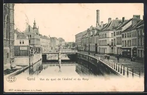 AK Gand, Vue du quai de l`évéché et du Reep