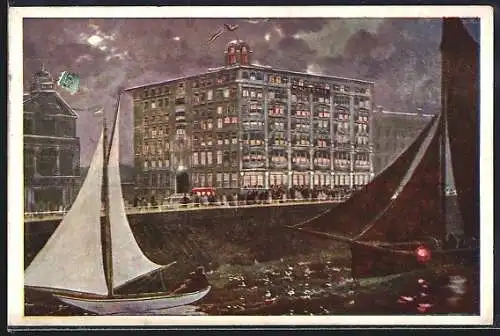 Künstler-AK Ostende, Majestic Place