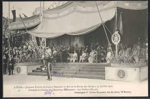 AK Liège, Joyeuse Entrée de Leurs Majestés le Roi et la Reine des Belges 1913