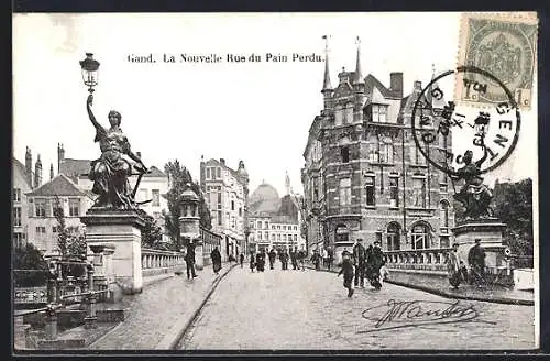 AK Gand, La Nouvelle Rue du Pain Perdu