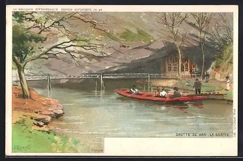 Künstler-AK F. Ranot: Han-sur-Lesse, Grotte de Han, la sortie