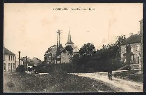 AK Gourdinne, Rue d`En Haut et Eglise