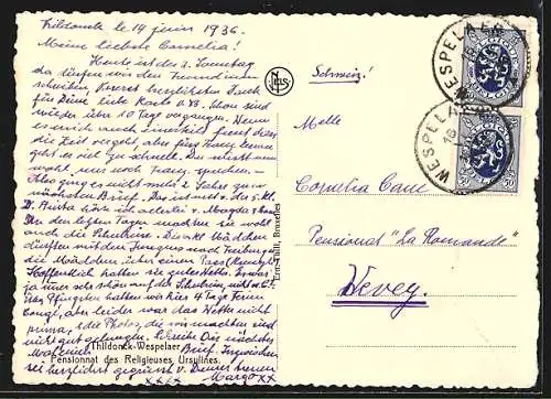 AK Thildonck-Wespelaer, Pensionnat des Religieuses Ursulines, Classe de Sciences