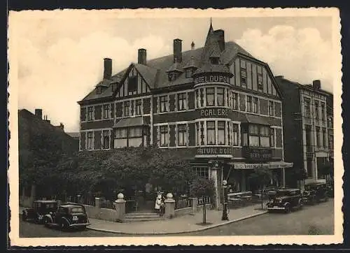 AK Visé, Hotel Du Pont, Rues du Pont et de la Station, Prop. P. Galère Saroléa