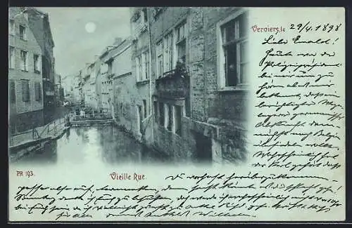 Mondschein-AK Verviers, Vielle Rue