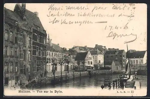 AK Malines, Vue sur la Dyle