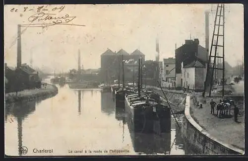 AK Charleroi, Le canal à la route de Philippeville
