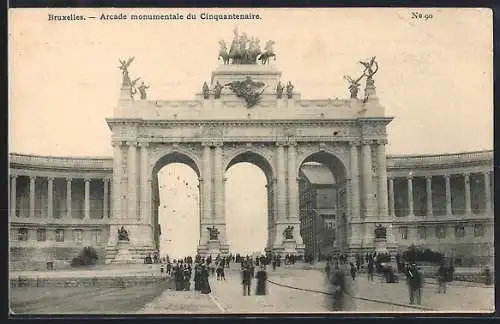 AK Bruxelles, Arcade monumentale du Cinquantenaire