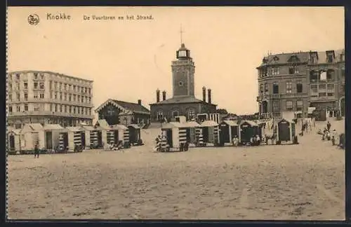 AK Knokke, De Vuurtoren en het Strand