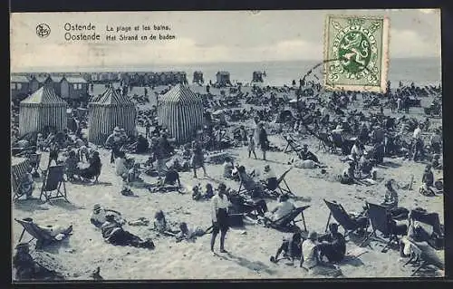 AK Ostende, La plage et les bains