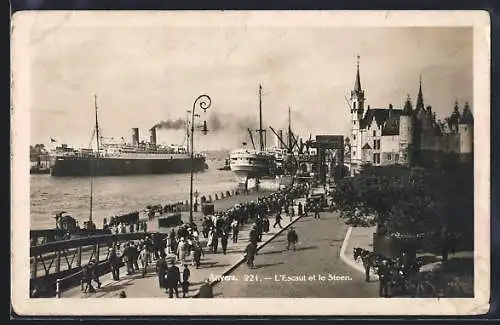 AK Anvers, L`Escaut et le Steen