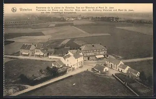 AK Waterloo, Panorama der Ebene von Waterloo, Blick nach Richtung Waterloo und Mont St. Jean