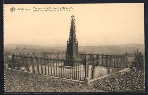AK Waterloo, Monument de Prussiens a Piancenoit