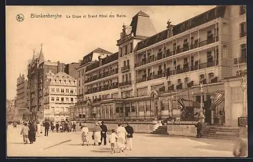 AK Blankenberghe, La Digue et Grand Hôtel des Bains