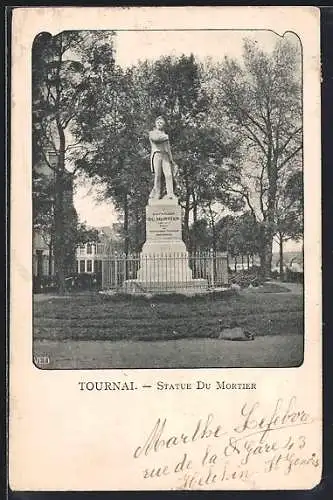 AK Tournai, statue de Mortier