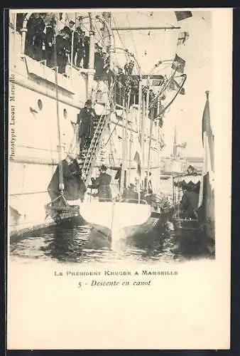 AK Marseille, President Kruger, Descente en canot, Burenkrieg