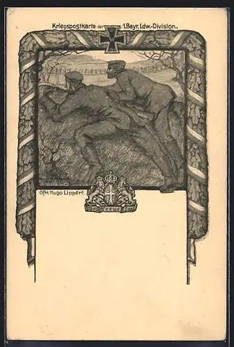 Künstler-AK 1. Bayerische Landwehr-Division, Regiment