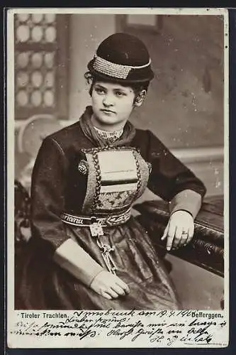 Foto-AK Fritz Gratl: Frau in Tiroler Tracht