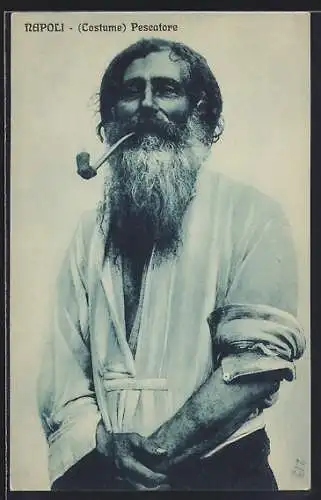 AK Neapel / Napoli, Costume Pescatore, Fischer mit Pfeife