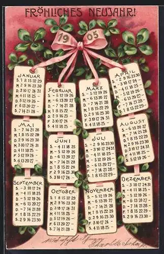 AK Kalender für das Jahr 1905
