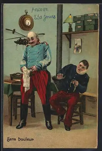 AK Französischer Soldat nach dem Ziehen eines Zahns