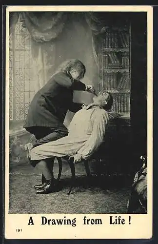 AK Frau zieht einen Zahn