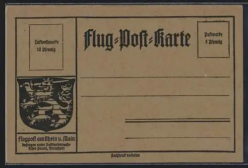 AK Flug-Postkarte, Beförderung durch Postluftschiff Schwaben, Zeppelin