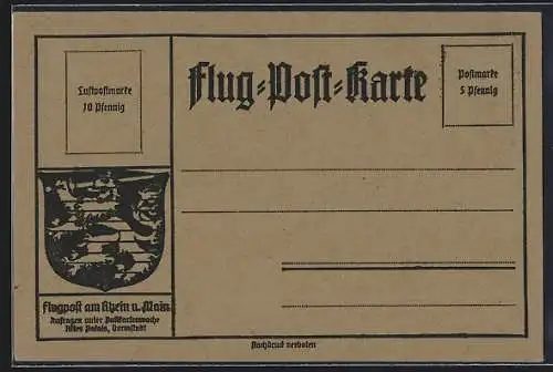 AK Flug-Postkarte, Beförderung durch Postluftschiff Schwaben, Zeppelin
