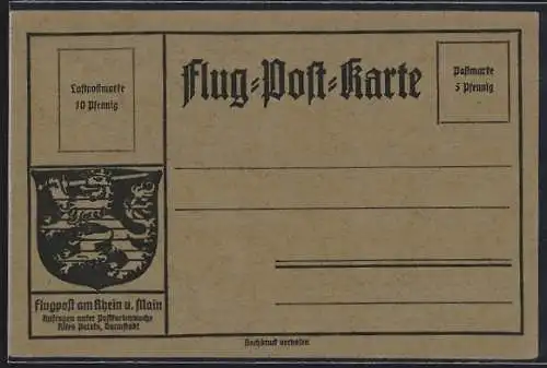 AK Flug-Postkarte, Beförderung durch Postluftschiff Schwaben, Zeppelin