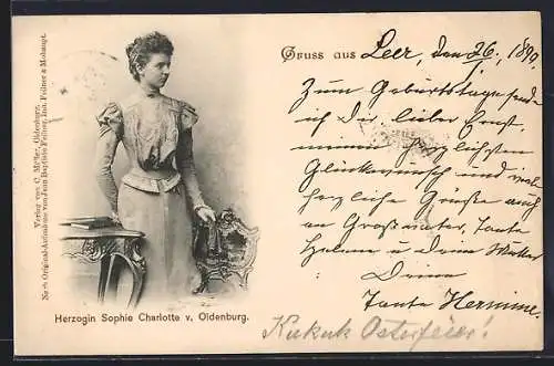 AK Herzogin Sophie Charlotte von Oldenburg