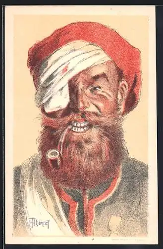 Künstler-AK verwundeter französischer Soldat der Infanterie