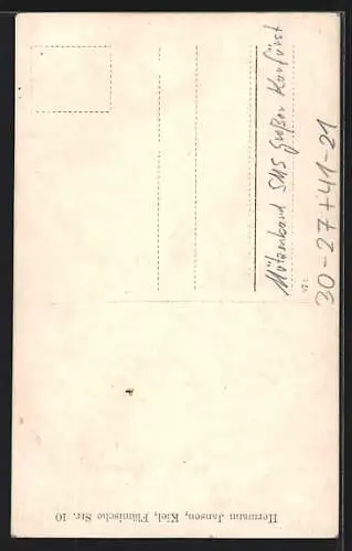 Foto-AK Matrose mit Mützenband Kriegsschiff SMS Grosser Kurfürst